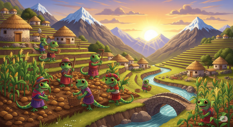 village incas entre les montagnes